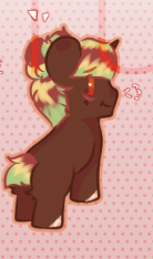 Size: 138x234 | Tagged: safe, artist:nicxila, oc, oc only, oc:pomm, pony, unicorn, blushing, brown coat, facing other way, female, green mane, mare, orange eyes, photo, red mane, short tail, smiling, solo, tricolor mane, yellow mane