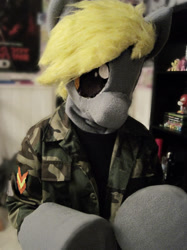Size: 827x1104 | Tagged: safe, artist:tinderboxer, imported from derpibooru, derpy hooves, clothes, fursuit, irl, photo, ponysuit, solo, uniform