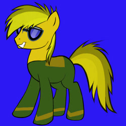 Size: 400x400 | Tagged: safe, artist:nicwaterfill, imported from derpibooru, earth pony, pony, glasses, solo, superhero costume