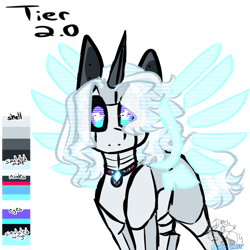 Size: 768x768 | Tagged: safe, artist:fluffyghost, imported from derpibooru, oc, oc only, oc:tier, pony, robot, robot pony, artificial wings, augmented, magic, magic wings, simple background, solo, transparent background, wings