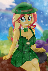 Size: 4950x7260 | Tagged: safe, artist:emeraldblast63, imported from derpibooru, sunset shimmer, equestria girls, saint patrick's day 2025