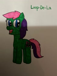 Size: 3024x4032 | Tagged: safe, artist:janeanderson26, imported from derpibooru, earth pony, pony, cute, female, g3, g3 to g4, generation leap, loop-de-la, loopdelabetes, mare, open mouth, open smile, simple background, smiling, solo, traditional art, white background