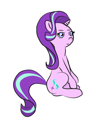 Size: 1836x2177 | Tagged: safe, artist:ybase, imported from derpibooru, starlight glimmer, pony, unicorn, female, horn, mare, simple background, sitting, solo, white background