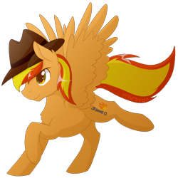 Size: 1662x1662 | Tagged: safe, artist:maravor, imported from derpibooru, oc, oc:firey ratchet, pegasus, pony, hat, male, simple background, solo, stallion, transparent background