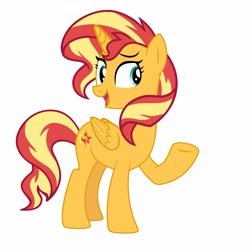 Size: 4899x4899 | Tagged: safe, artist:sunsetshimedits, imported from derpibooru, sunset shimmer, alicorn, pony, alicornified, female, race swap, shimmercorn, simple background, white background