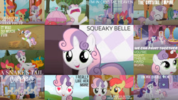 Size: 1280x720 | Tagged: safe, edit, edited screencap, editor:quoterific, imported from derpibooru, screencap, apple bloom, opalescence, rarity, scootaloo, snails, sweetie belle, twist, cat, earth pony, pegasus, pony, unicorn, call of the cutie, just for sidekicks, lesson zero, one bad apple, ponyville confidential, season 1, season 2, season 3, sisterhooves social, the cutie pox, the return of harmony, colt, cutie mark crusaders, female, filly, foal, horn, male, mare, my little pony, squeaky belle, umbrella