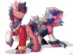 Size: 2359x1779 | Tagged: safe, artist:xiaowu07, imported from derpibooru, earth pony, pony, male, simple background, solo, stallion, street fighter, street fighter 6, white background