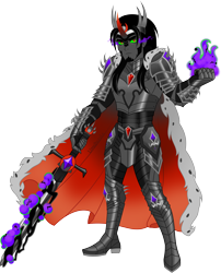 Size: 3228x4000 | Tagged: safe, artist:limedazzle, imported from derpibooru, kotobukiya, king sombra, human, armor, dark magic, humanized, magic, simple background, solo, sword, transparent background, weapon