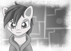 Size: 1255x915 | Tagged: safe, artist:dusthiel, imported from derpibooru, pony, grayscale, karma fields, monochrome, ponified, scar, solo