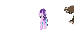 Size: 1920x1080 | Tagged: safe, alternate version, edit, edited screencap, editor:umsx, imported from derpibooru, screencap, starlight glimmer, pony, unicorn, animated, gif, horn, raggle fraggle, sasquatch, simple background, the grim adventures of billy and mandy, transparent background