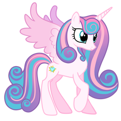 Size: 4974x4946 | Tagged: safe, artist:alicesponycorner, imported from derpibooru, princess flurry heart, alicorn, pony, adult flurry heart, crystal heart, gameloft, gameloft interpretation, gradient mane, high res, older, older flurry heart, princess, raised hoof, royal, royalty, show accurate, simple background, slender, solo, spread wings, thin, transparent background, wings