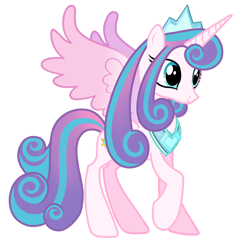 Size: 4974x4946 | Tagged: safe, artist:alicesponycorner, imported from derpibooru, princess flurry heart, alicorn, pony, accessory, adult flurry heart, collar, crown, crystal heart, gradient mane, high res, jewelry, older, older flurry heart, princess, raised hoof, regalia, royal, royalty, show accurate, simple background, slender, solo, spread wings, thin, transparent background, wings