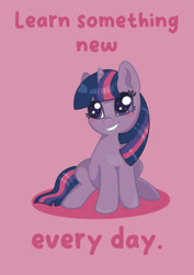 Size: 400x564 | Tagged: safe, artist:ohneechan, imported from derpibooru, twilight sparkle, pony, unicorn, cute, female, horn, mare, pink background, simple background, sitting, solo