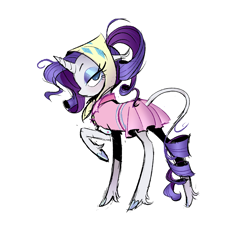 Size: 1925x1760 | Tagged: safe, artist:pollovy, imported from derpibooru, rarity, pony, unicorn, alternate hairstyle, aside glance, camping outfit, closed mouth, clothes, colored hooves, dress, ear tufts, eyebrows, eyelashes, eyeshadow, female, full body, headscarf, hooves, horn, leonine tail, lidded eyes, long eyelashes, long legs, looking at you, looking back, looking back at you, makeup, mare, pink dress, ponytail, scarf, short sleeves, sideways glance, simple background, solo, tail, teal eyes, tied mane, unshorn fetlocks, walking, white background