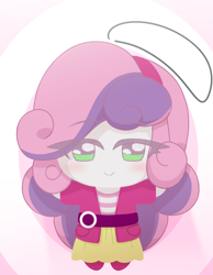 Size: 1576x2033 | Tagged: safe, alternate version, artist:batipin, imported from derpibooru, sweetie belle, human, equestria girls, alternate character, chibi, female, plushie, solo, toy