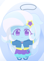 Size: 1896x2589 | Tagged: safe, artist:batipin, imported from derpibooru, trixie, equestria girls, 2d, female, plushie, solo, toy