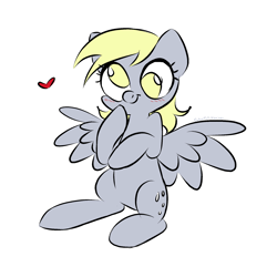 Size: 2007x1933 | Tagged: safe, artist:syrupyyy, imported from derpibooru, derpy hooves, pegasus, pony, blushing, female, mare, simple background, solo, spread wings, white background, wings