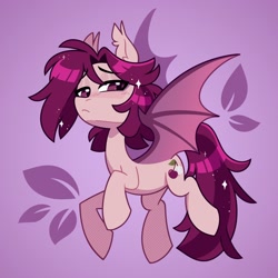 Size: 1960x1960 | Tagged: safe, artist:crimmharmony, imported from derpibooru, oc, oc only, oc:crimm harmony, bat pony, pony, ear tufts, female, flying, mare, solo, spread wings, wings