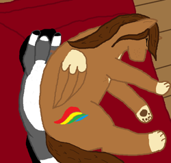 Size: 739x703 | Tagged: safe, artist:arandomlonelygirl, derpibooru exclusive, imported from derpibooru, oc, oc only, oc:anya khan, oc:feather brush, cat, cat pony, hybrid, original species, pegasus, pony, unicorn, black hair, black hooves, brown coat, brown hair, brown mane, coat markings, couch, cuddling, cute, duo, duo female, facial markings, female, gray coat, horn, mare, mealy mouth (coat marking), meme, ms paint, paws, pegasus oc, ponified, ponified meme, sleeping, socks (coat markings), stupid idiot, unicorn oc, wings