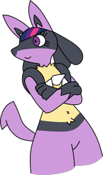 Size: 589x996 | Tagged: safe, artist:mega-poneo, imported from derpibooru, twilight sparkle, lucario, semi-anthro, crossed arms, pokéfied, pokémon, simple background, species swap, transparent background, twilicario