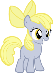 Size: 900x1242 | Tagged: safe, imported from derpibooru, apple bloom, pony, blank flank, female, full body, implied derpy, palette swap, recolor, solo