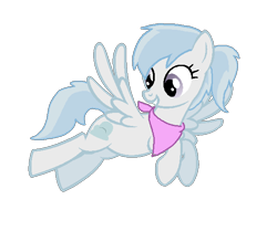 Size: 605x506 | Tagged: safe, artist:rain-approves, artist:starryoak, imported from derpibooru, cotton cloudy, pegasus, pony, base used, clothes, cottonbetes, cute, female, flying, grin, mare, older, older cotton cloudy, scarf, simple background, smiling, solo, spread wings, transparent background, vector, wings