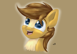 Size: 5016x3541 | Tagged: safe, artist:playful wings, imported from derpibooru, oc, oc only, oc:buttercup, pegasus, pony, bust, happy, male, open mouth, open smile, portrait, smiling, solo