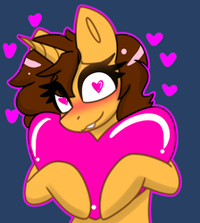 Size: 2852x3176 | Tagged: safe, artist:askhypnoswirl, imported from derpibooru, oc, oc only, unnamed oc, unicorn, blushing, eyelashes, female, heart, heart eyes, horn, mare, solo, unicorn oc, wingding eyes