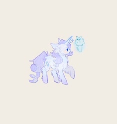 Size: 1440x1531 | Tagged: safe, artist:malibumiso, imported from derpibooru, rarity, pony, unicorn, beige background, cute, female, fluffy, horn, magic, mare, simple background, solo