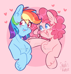 Size: 800x842 | Tagged: safe, artist:nullkunst, artist:nullkunstt, imported from derpibooru, pinkie pie, rainbow dash, female, lesbian, pinkiedash, shipping