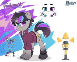 Size: 4000x3200 | Tagged: safe, artist:fluffyxai, imported from derpibooru, oc, oc only, oc:trademark, changeling, pony, male, reference sheet, solo, stallion, trademark