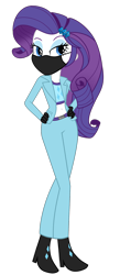 Size: 1400x3200 | Tagged: safe, imported from ponybooru, rarity, human, equestria girls, absurd resolution, belt, blue jacket, boots, clothes, coronavirus, covid-19, cutie mark, cutie mark on clothes, face mask, gloves, hand on hip, high heel boots, mask, shoes, simple background, transparent background