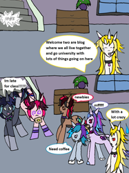 Size: 1218x1630 | Tagged: safe, artist:ask-luciavampire, imported from derpibooru, oc, earth pony, pegasus, pony, undead, unicorn, vampire, vampony, ask, horn, start of ask blog, tumblr