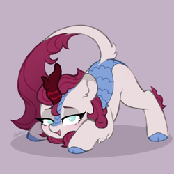 Size: 5000x5000 | Tagged: safe, artist:itsspoops, imported from derpibooru, oc, oc only, oc:everglade gleam, kirin, pony, ass up, blushing, cute, face down ass up, female, looking at you, mare, solo