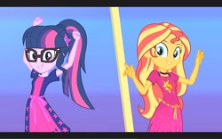 Size: 1280x800 | Tagged: safe, imported from derpibooru, screencap, sci-twi, sunset shimmer, twilight sparkle, human, equestria girls, female