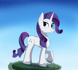 Size: 3384x3017 | Tagged: safe, artist:tempestshine, imported from derpibooru, rarity, pony, unicorn, female, gradient background, horn, solo