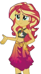 Size: 957x1701 | Tagged: safe, edit, edited screencap, editor:jacksontormbaymaz, imported from derpibooru, screencap, sunset shimmer, human, equestria girls, equestria girls series, x marks the spot, background removed, bare shoulders, belly, belly button, bikini, bikini top, closed mouth, clothes, cute, cute smile, geode of empathy, grin, hand on hip, jewelry, leather, leather bikini, magical geodes, midriff, my little pony equestria girls: better together, necklace, sarong, simple background, smiling, solo, swimsuit, teenager, transparent background, wrist cuff