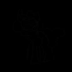 Size: 1000x1001 | Tagged: safe, artist:php193, imported from derpibooru, oc, pony, black background, simple background, sketch, solo