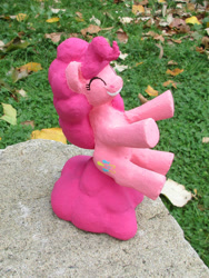 Size: 828x1104 | Tagged: safe, alternate version, artist:malte279, imported from derpibooru, part of a set, pinkie pie, earth pony, pony, concrete, craft, female, irl, jumping, mare, outdoors, photo, sculpture, solo, ytong