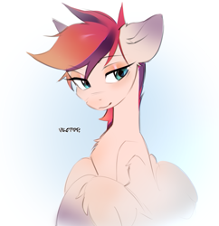 Size: 2127x2198 | Tagged: safe, artist:zlatavector, imported from derpibooru, oc, oc only, pegasus, pony, gradient background, sketch, solo
