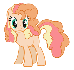 Size: 1797x1681 | Tagged: safe, artist:sinamuna, imported from derpibooru, oc, oc only, oc:jonagold pie, pony, base used, base:pegasski, female, fluffy hair, magical lesbian spawn, mare, next gen:mewverse side 2nd, next generation, not pear butter, offspring, parent:applejack, parent:pinkie pie, parents:applepie, simple background, smiling, solo, spoilers for another series, transparent background