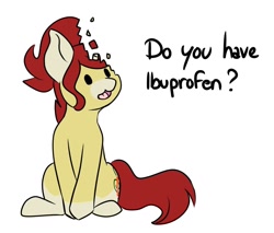 Size: 1280x1093 | Tagged: safe, artist:noxi1_48, edit, imported from derpibooru, oc, oc only, oc:treble pen, pony, unicorn, disappear, horn, looking away, open mouth, simple background, sitting, solo, text, unicorn oc, white background
