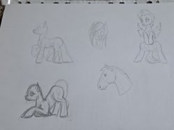 Size: 1280x952 | Tagged: safe, artist:palettenight, imported from derpibooru, horse, pony, clothes, dress, paper, pencil drawing, sketch, traditional art, wings