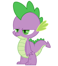 Size: 2220x2500 | Tagged: safe, artist:lnx1ynight16, imported from derpibooru, spike, dragon, gauntlet of fire, season 6, annoyed, cute, fangs, g4, grumpy, high res, looking down, male, my little pony, simple background, solo, spikabetes, spike is not amused, tail, transparent background, unamused, vector, wingless spike
