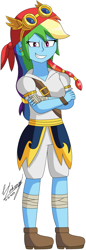 Size: 1263x3674 | Tagged: safe, artist:denisseguadiana, imported from derpibooru, rainbow dash, human, equestria girls, bandage, crossed arms, cute, dashabetes, female, grin, hat, pirate, pirate costume, pirate dash, pirate hat, smiling, solo