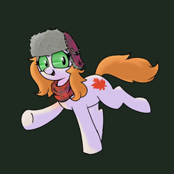 Size: 2000x2000 | Tagged: safe, artist:wishingscarf, imported from derpibooru, oc, oc only, oc:canada, earth pony, pony, canada, clothes, colored sclera, earth pony oc, female, gray background, hat, looking at you, mare, nation ponies, plaid, ponified, scarf, simple background, solo, ushanka