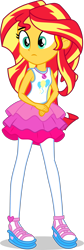 Size: 1337x3968 | Tagged: safe, artist:dustinwatsongkx, imported from derpibooru, sunset shimmer, human, equestria girls, 2d, clothes, clothes swap, cutie mark, female, geode of sugar bombs, jewelry, magical geodes, necklace, rah rah skirt, simple background, skirt, solo, transparent background