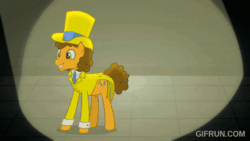 Size: 520x293 | Tagged: safe, imported from derpibooru, screencap, cheese sandwich, pinkie pie, earth pony, pony, the last laugh, animated, bipedal, cheesepie, duo, duo male and female, female, gif, gifrun.com, hug, male, mare, my little pony, shipping, shipping fuel, spotlight, stallion, straight