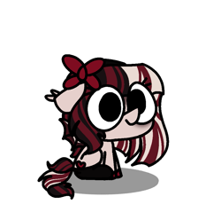 Size: 983x940 | Tagged: safe, artist:sunnyzoomies, imported from derpibooru, oc, oc only, oc:mourning gloom, bat pony, pony, black mane, blonde mane, bow, chibi, feminine stallion, gothic, red highlights, simple background, solo, transparent background