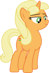 Size: 1920x2862 | Tagged: safe, imported from derpibooru, starlight glimmer, unicorn, female, horn, implied applejack, mare, palette swap, recolor, simple background, solo, standing, transparent background